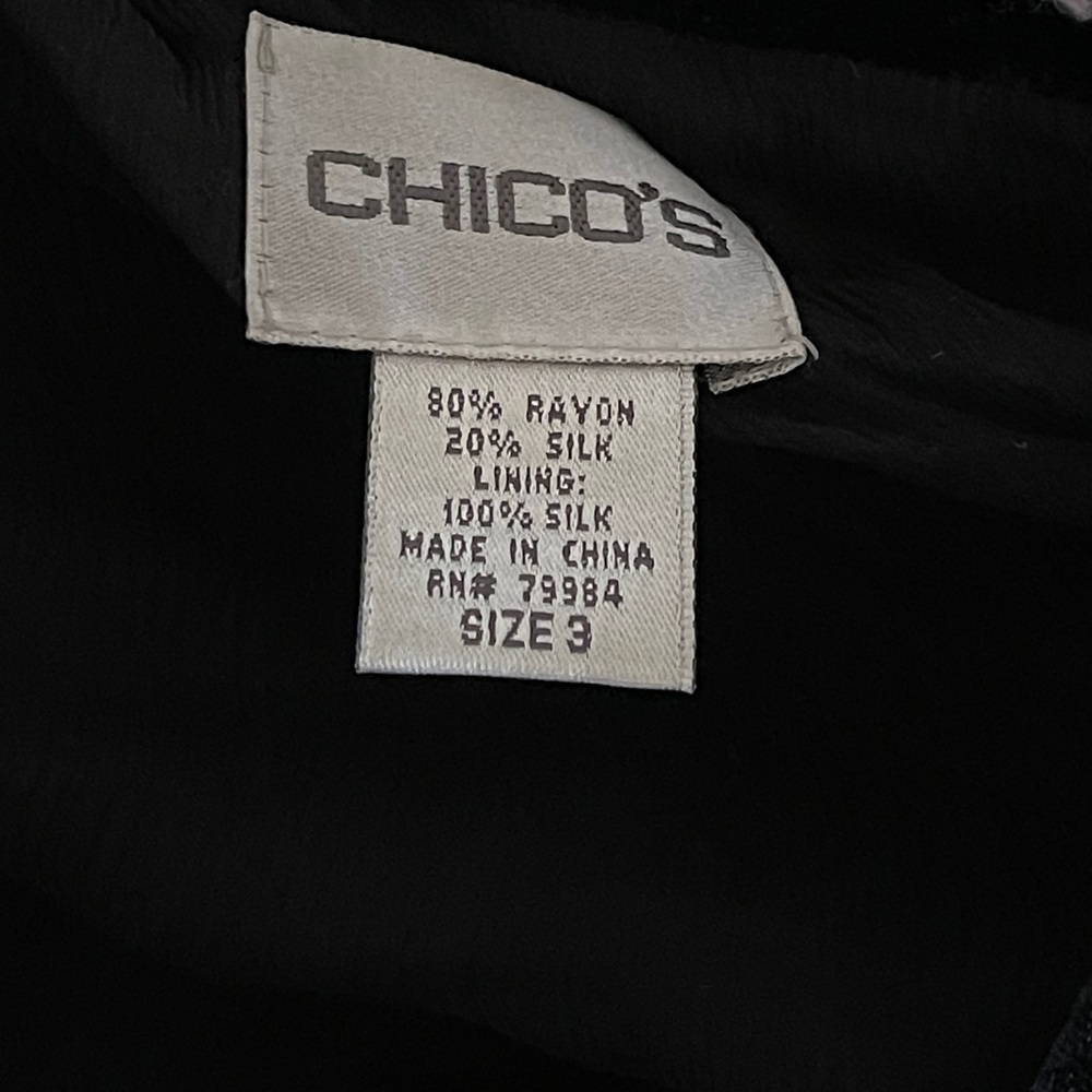 Chico’s Black Velvet Shirt Jacket Button Front Elegant Layering Goth Size 3 XL - Picture 5 of 6